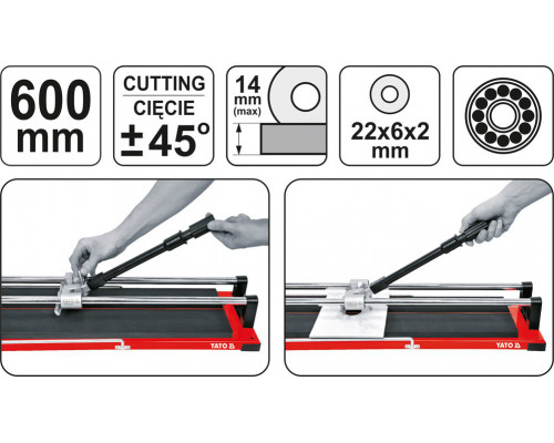 Плиткоріз ручний 600 мм Yato YT-3701