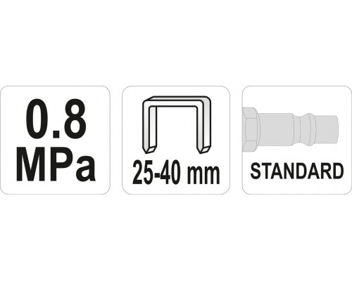 Степлер для скоб пневматичний 25-40х5.7мм YATO YT-09202