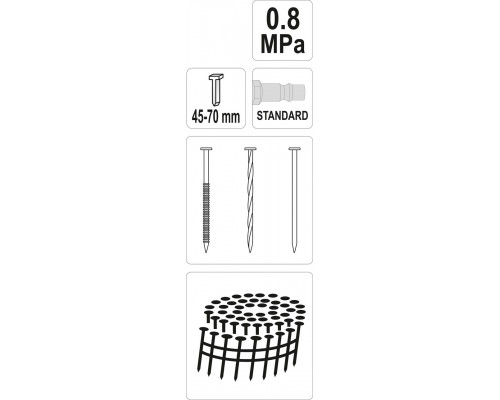 Пістолет цвяхів пневматичний барабанний YATO YT-09213