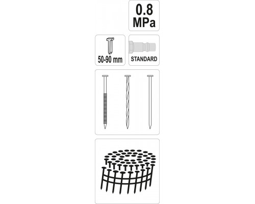 Пістолет цвяхів пневматичний барабанний YATO YT-09214