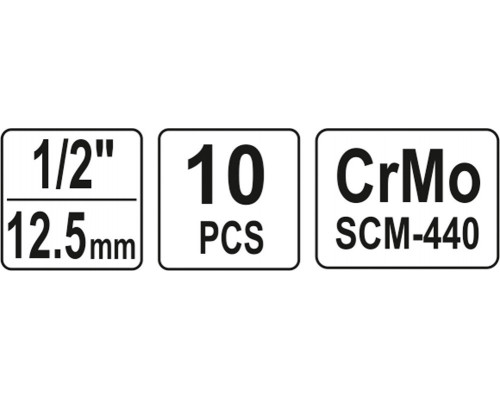Головки торцеві ударні 1/2" для гайковерта YATO YT-1025