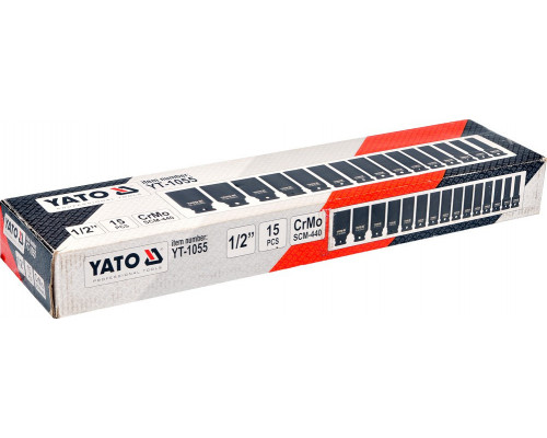 Ударні торцеві головки для гайковерта 1/2" YATO YT-1055