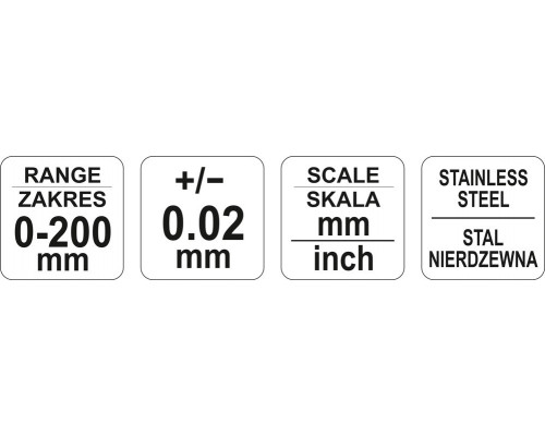 Професійний штангенциркуль 200мм YATO YT-72003