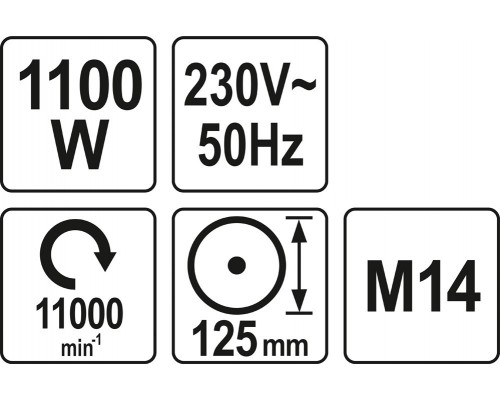 Шліфмашина кутова 125мм YATO YT-82100