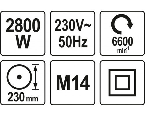 Шліфмашина кутова 230мм YATO YT-82110