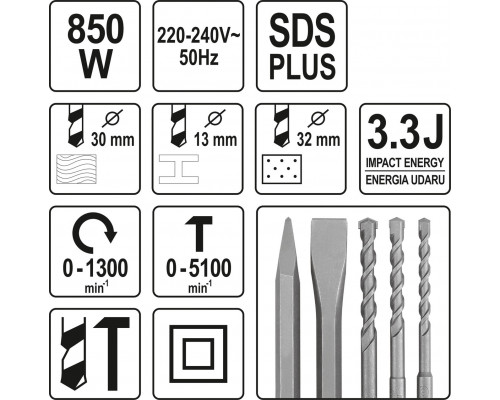 Перфоратор SDS+ YATO YT-82122