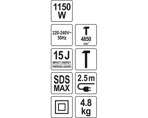 Відбійний молоток SDS-MAX 1150W YATO YT-82133