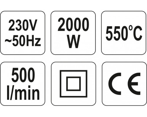 Фен технічний 2000W YATO YT-82288