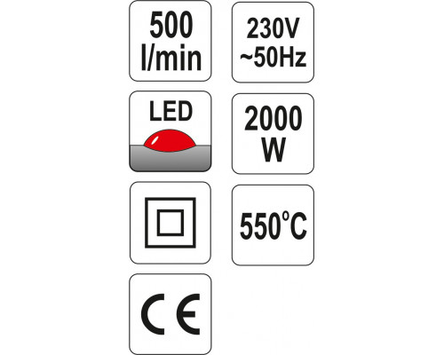 Фен технічний з дисплеєм 2000W YATO YT-82292