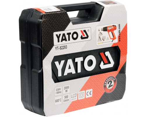 Фен будівельний з дисплеєм 2000W YATO YT-82293