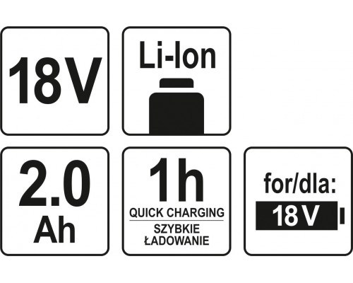 Акумулятор LI-ION 18V 2Ah YATO YT-82842