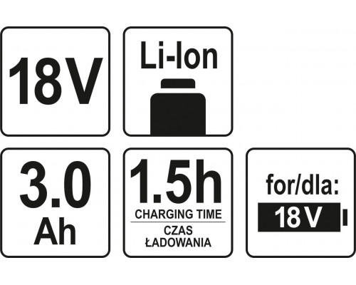 Акумулятор LI-ION 18V 3Ah YATO YT-82843