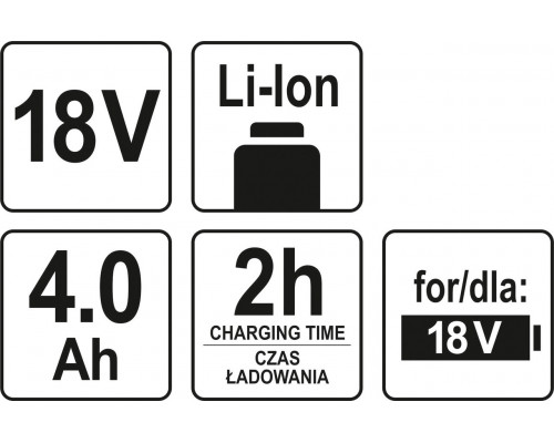 Акумулятор LI-ION 18V 4Ah YATO YT-82844