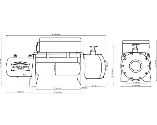 Лебідка автомобільна електрична Dragon Winch DWM 12000 HD