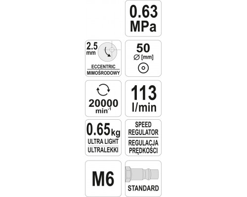 Шліфувальна пневматична YATO YT-09730