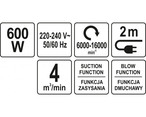 Пилосос-повітродув YATO YT-85170