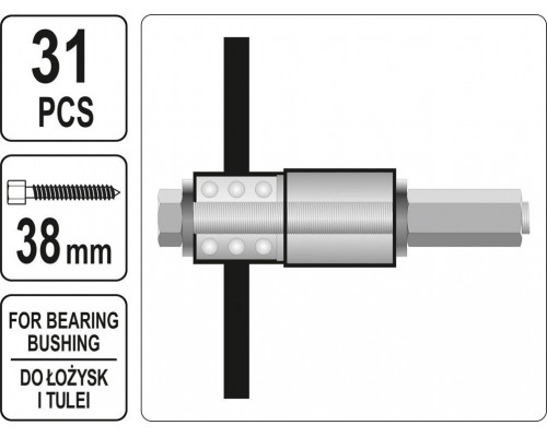 Набір знімачів підшипника і втулки 31 ел. YATO YT-25412