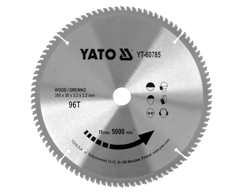Пиляльний диск для дерева 305х96Тх30 мм для YT-82175 YATO YT-60785