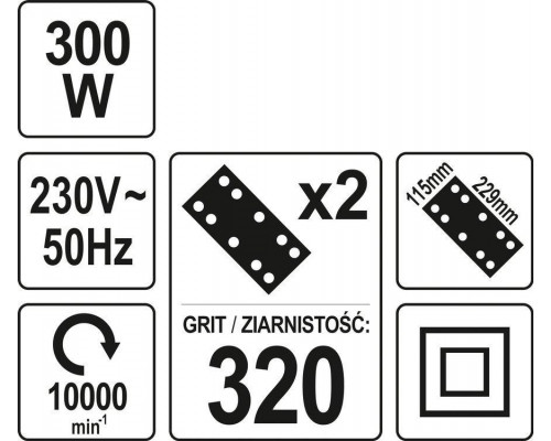 Шліфувальна машинка 300 Вт YATO YT-82234