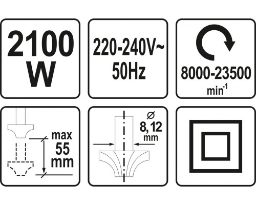 Фрезерний верстат 2100 Вт YATO YT-82380