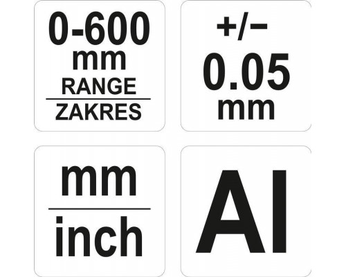 Штангенциркуль алюмінієвий 600 мм YATO YT-70740