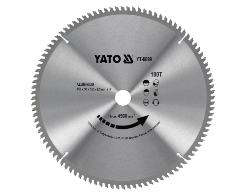 Диск Widia для алюмінію 350x100tx30 мм YATO YT-6099