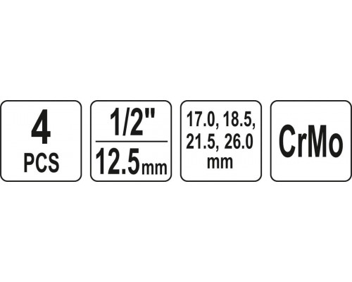 Набір торцьових голівок 4 одиниці YATO YT-06030