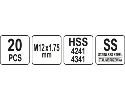 Набір для ремонту різьблення M12x1,75 YATO YT-17635