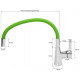 Змішувач для кухні з гнучким виливом зелений Fala 75709