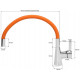 Змішувач для кухні з гнучким виливом помаранчевий Fala 75708