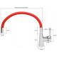 Cмеситель для кухни с гибким изливом красный Fala 75707