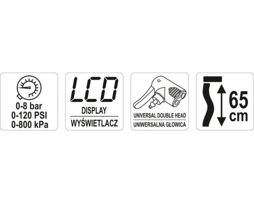 Ручний поршневий насос з електронним LCD манометром YATO YT-73530