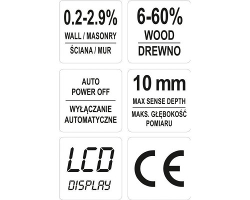Вологомір для деревини і будматеріалів YATO YT-73141