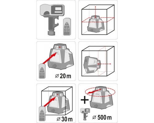 Нівелір лазерний ротаційний стяжка YATO YT-30430