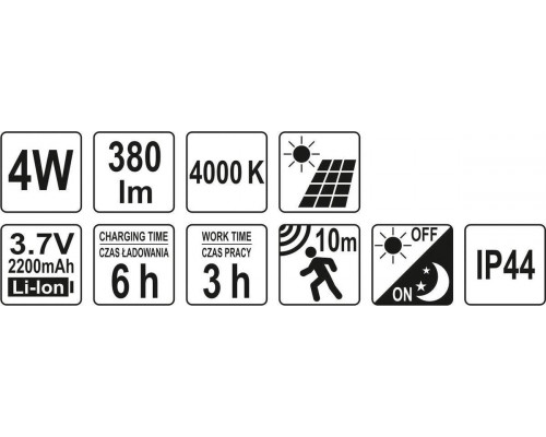Прожектор діодний з датчиком руху YATO YT-81860