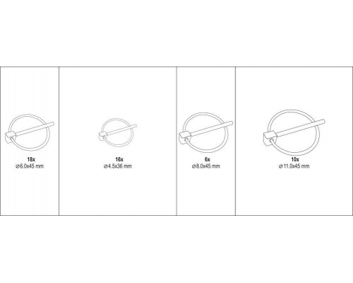 Набір шплінтів з кільцем 50 шт YATO YT-06787
