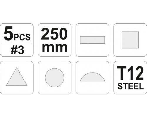 Набір напилків по металу 5 шт YATO YT-6239