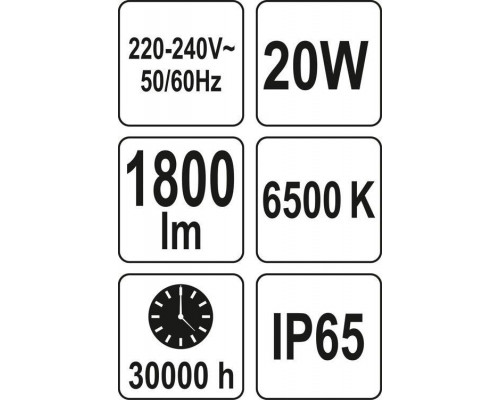 Світлодіодний прожектор SMD LED 20W 1800LM YATO YT-81823