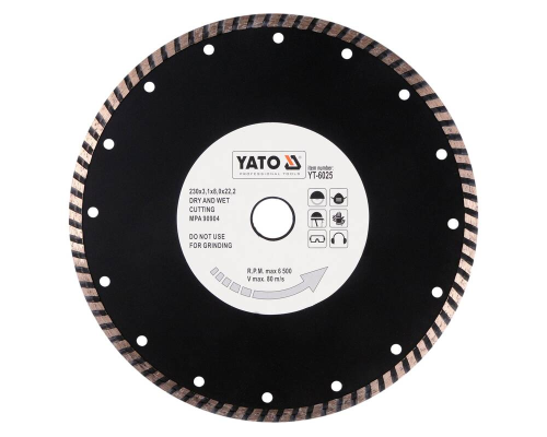 Алмазний диск сегмент TURBO 230 мм YATO YT-6025