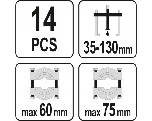 Комплект знімачів і сепараторів 14 елементів YATO YT-06412