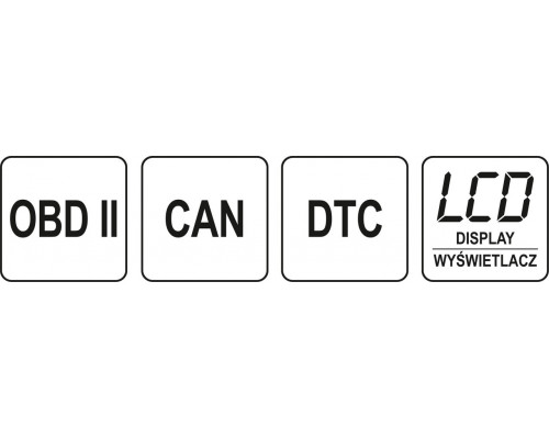 Тестер діагностичний OBD2 з LCD-дисплеєм YATO YT-72977