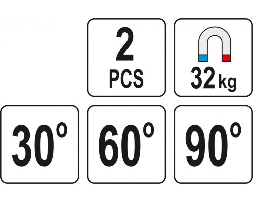 Магнітні тримачі для зварювання 2 шт. 32 кг YATO YT-08723