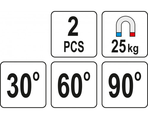 Магнітні тримачі для зварювання 2 шт. 25 кг YATO YT-08722