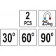Магнітні тримачі для зварювання 2 шт. 25 кг YATO YT-08722