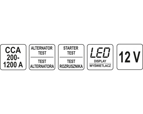 Електронний тестер акумулятора YATO YT-83113