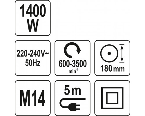Полірувальна машина 1400 Вт YATO YT-82196