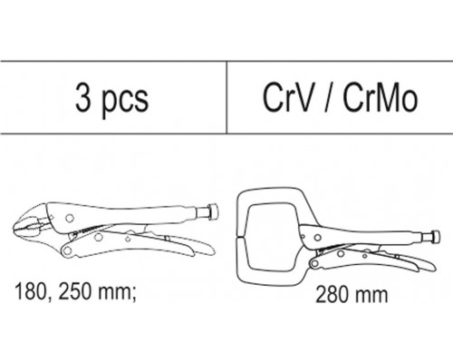 Набір ручних лещат 3 предмета YATO YT-55472