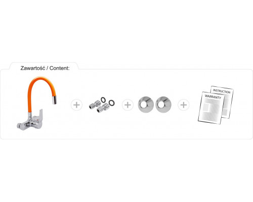 Змішувач для кухні з гнучким виливом оранжевого Fala 75673
