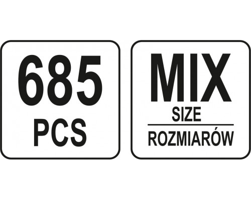 Набір кабельних наконечників і з'єднувачів 685 шт. YATO YT-06895