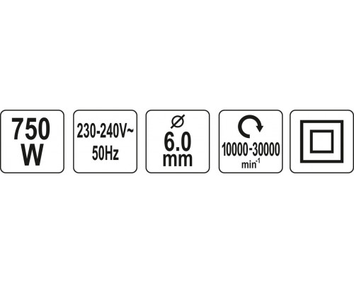 Пряма шліфувальна машина 750 Вт YATO YT-82080